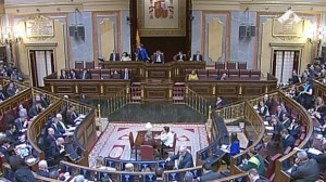 Congreso histórica sesión plenaria del 8 de abril 2014 en la que se rechazó la pretensión de los partidos catalanes de que se transfiriese al gobierno catalán la potestad de celebrar referéndums de autodeterminación.