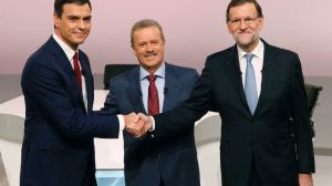 Rajoy y Sánchez antes de iniciar el debate, 15 de diciembre de 2015
